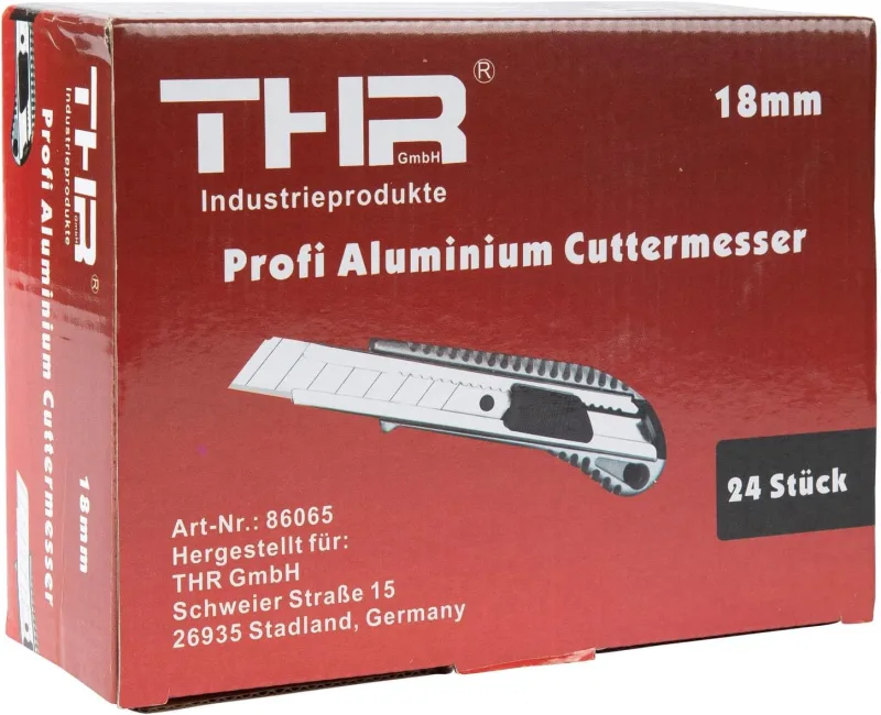 THR 24-Piece Professional Aluminium Cutting Knife Set for 18mm Cutting Blades