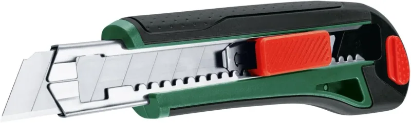Bosch Segmented blade knife (ergonomic anti-vibration soft grip; blade lock; automatic refilling; blade deposit; sharp blade 18mm SK5 steel)