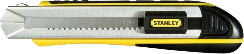 STANLEY 0-10-486, Fatmax range cutter, 25 mm wide retractable blade, Stainless steel carriage, Automatic locking and refilling, Supplied with 4 blades