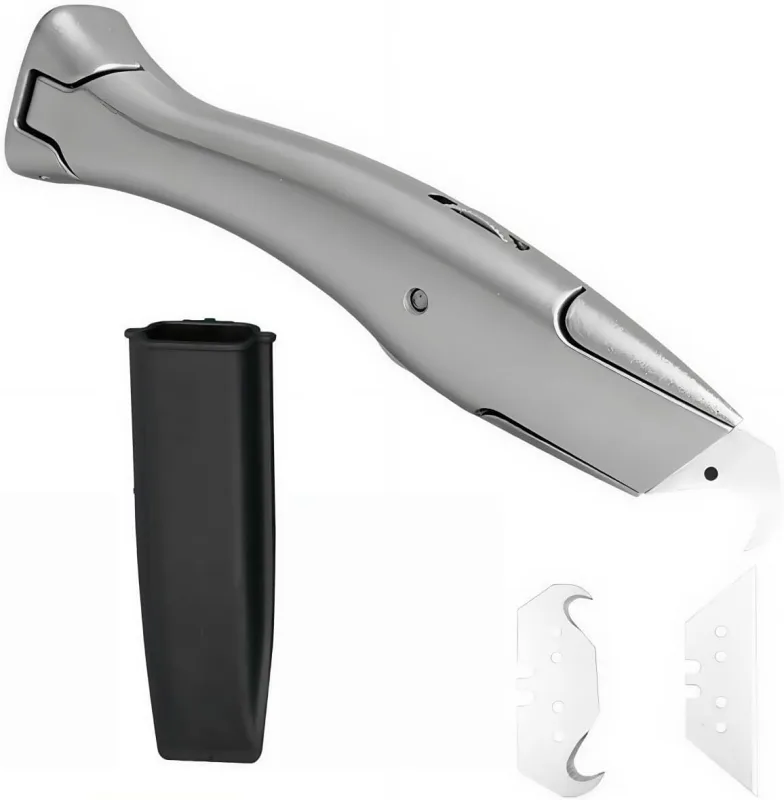 Professional Safety Cutters with Black Case, Includes Professional Trapezoidal and Small Cutter Blades, Sharp and Durable, Ideal for Cutting PVC Floor Coverings