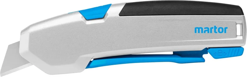 MARTOR Safety Knives with Blade Retraction, SECUPRO 625, Professional Cutter, Aluminium, Right and Left Handed, Logistics