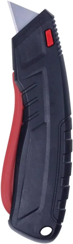 Safety Knife with Blade Retraction and Lock Function / 1 Piece/Black-Red/Blade Cutter/Replaceable Blade/Package Opener with Cutter