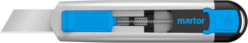 MARTOR Safety knives with blade retraction, SECUNORM 540, Professional cutter, Long blade, aluminium, For right and left handers, production