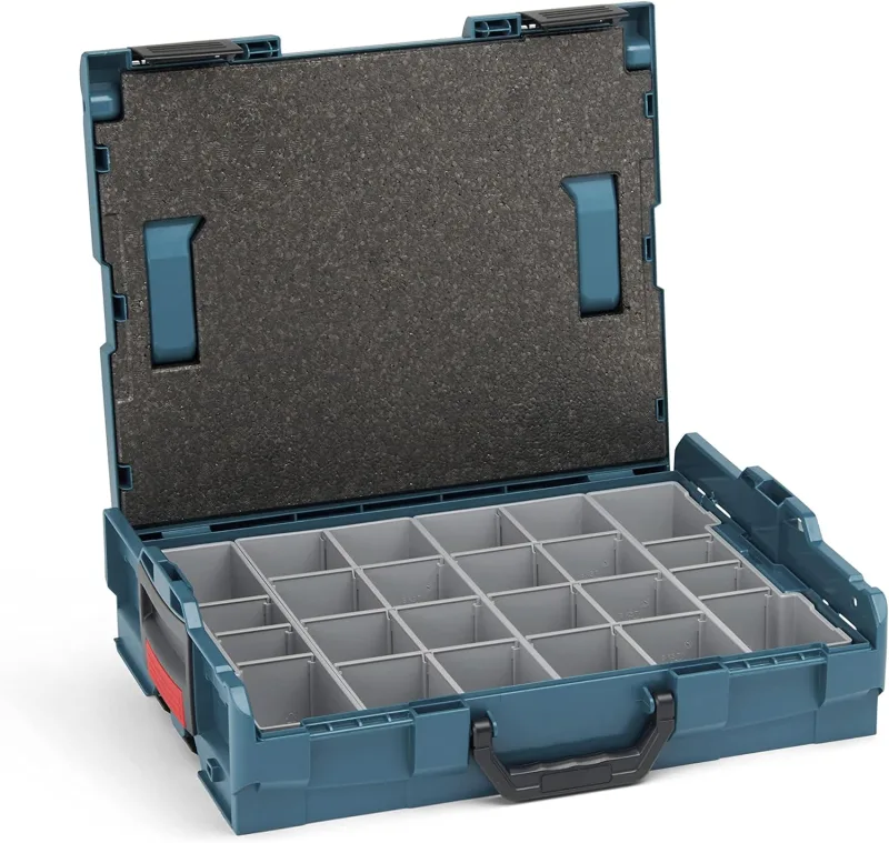 Bosch Sortimo L-Boxx 102 Tool Case, Professional Blue, without Logo, Equipped with Organisation System, Set of K3 Boxes and Lid Pad