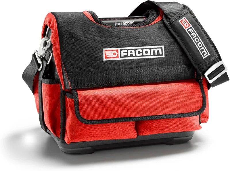 FACOM Tool Bag 34L, Durable and Waterproof Fabric, Aluminium Handle, Shoulder Strap with Shoulder Pad, Flexible Closure, Vertical Access and Numerous Pockets, BS.T14PB