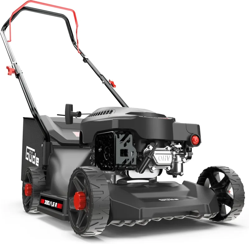 Güde Lawn mower Eco Wheeler 390 1.6 R (4-stroke petrol engine 1.6/2 (kW/PS), cutting width 390 mm, fishing device 35 L, cutting height adjustment 30 – 66 mm, mowing, collecting,