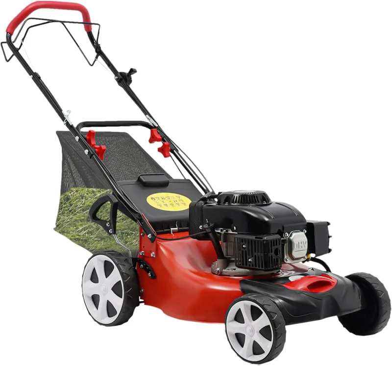 Petrol Lawn Mower, 4 Stroke, 8 Speed, Adjustable Cutting Height with 60 Litre Basket, Cutting Height 51 cm