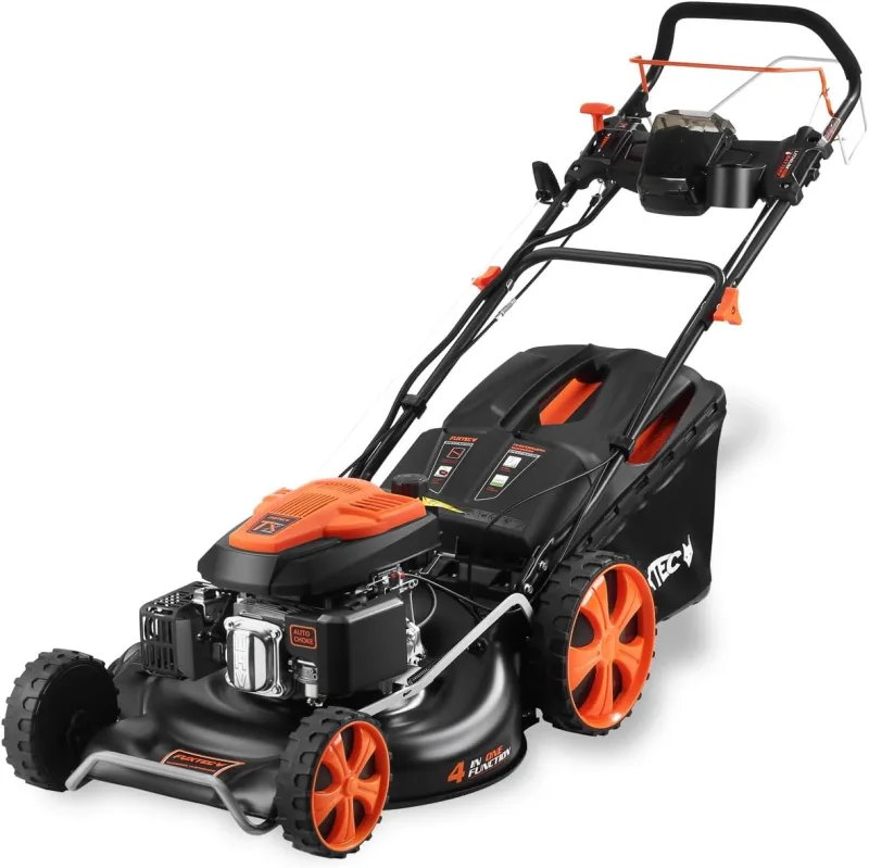 Self-propelled Petrol Lawn Mower FX-RM5396eSPRO, Electric Starting, Adjustable Speed, Side Ejection, Cutting Width 53 cm, Mulching, Cutting Height 25-75 mm, Picker 70L
