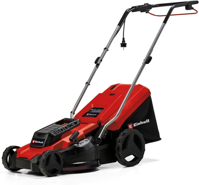 Einhell Cortacésped eléctrico GC-EM 1600/37 (1600 W, 37 cm de Ancho de Corte, hasta 700 m², Cesta colectora de 38 L, Ajuste Central de la Altura de Corte con una Altura de Corte de 20-60 mm)