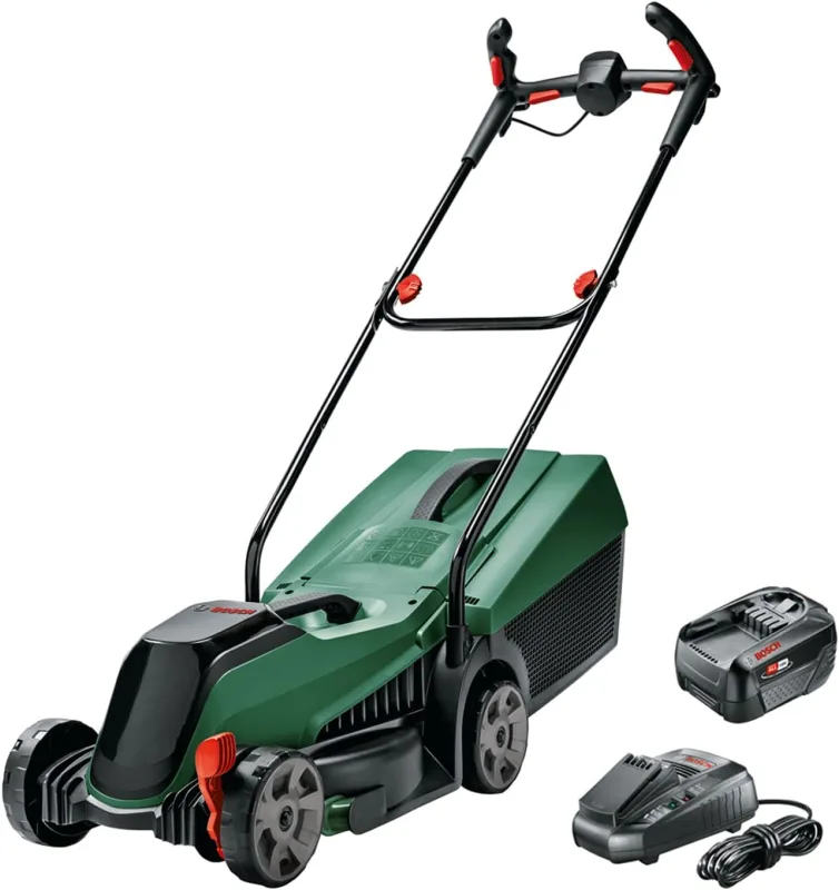 Bosch Home and Garden 06008B9A07 CityMower Battery 18 V, 1 x 4.0 Ah Battery, Cutting Width: 32 cm, Lawns up to 300 m², Box Packaging