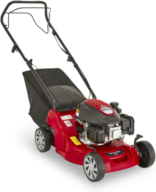 Mountfield SP41 - Cortacésped de Gasolina, Motor STIGA de 123 CC, Ancho de Corte de 39 cm, autopropulsado, Cubierta de Polipropileno a Prueba de óxido, colector de césped de 40 L, Altura Ajustable de