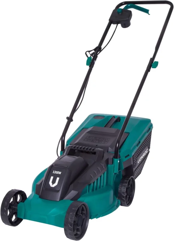 VONROC Lawn mower - 1300W - 32cm cutting width - 30L lawn box with fill level indicator - Adjustable cutting height