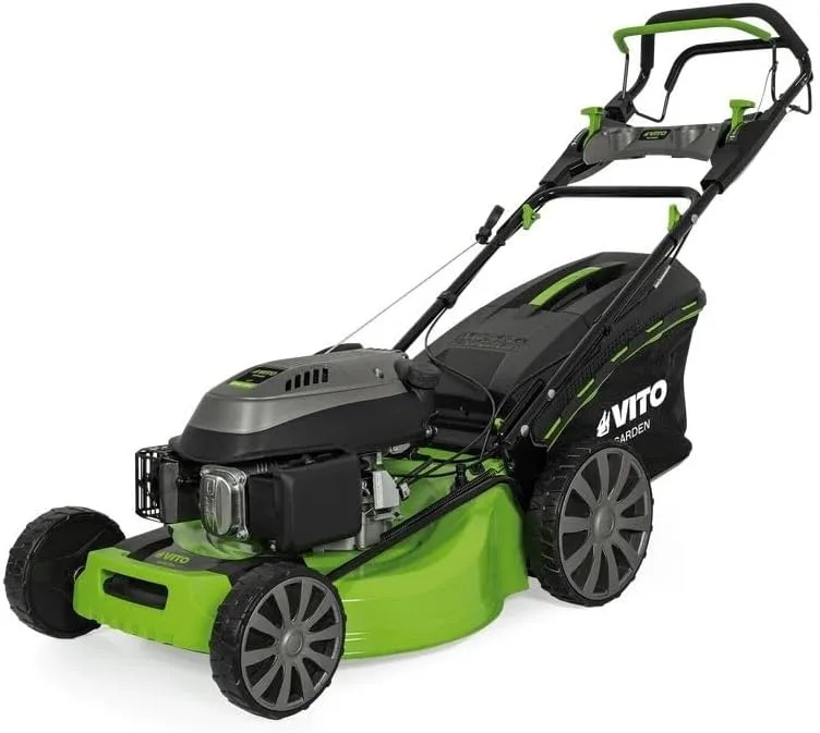 VITO Garden Petrol Lawn Mower, Easy-Start, 4-in-1 Lawn Mower, 4-Stroke Petrol, 4.2 kW, Cutting Width 53 cm