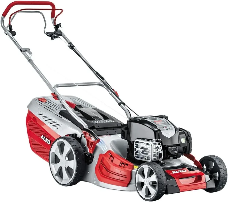 AL-KO Highline 527 SP Self Propelled Petrol Lawnmower with Cutting Width-Silver, Red, 51 cm Self-Propelled Petrol Mower Cutting Width, Unisex Adult, Silver, Red