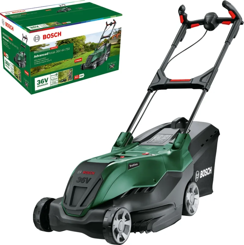 Bosch Home and Garden cortacésped de óptima potencia a batería AdvancedRotak 36V-44-750 (para cortar el césped; sistema de 36 voltios; ancho de corte: 44 cm; sin batería)