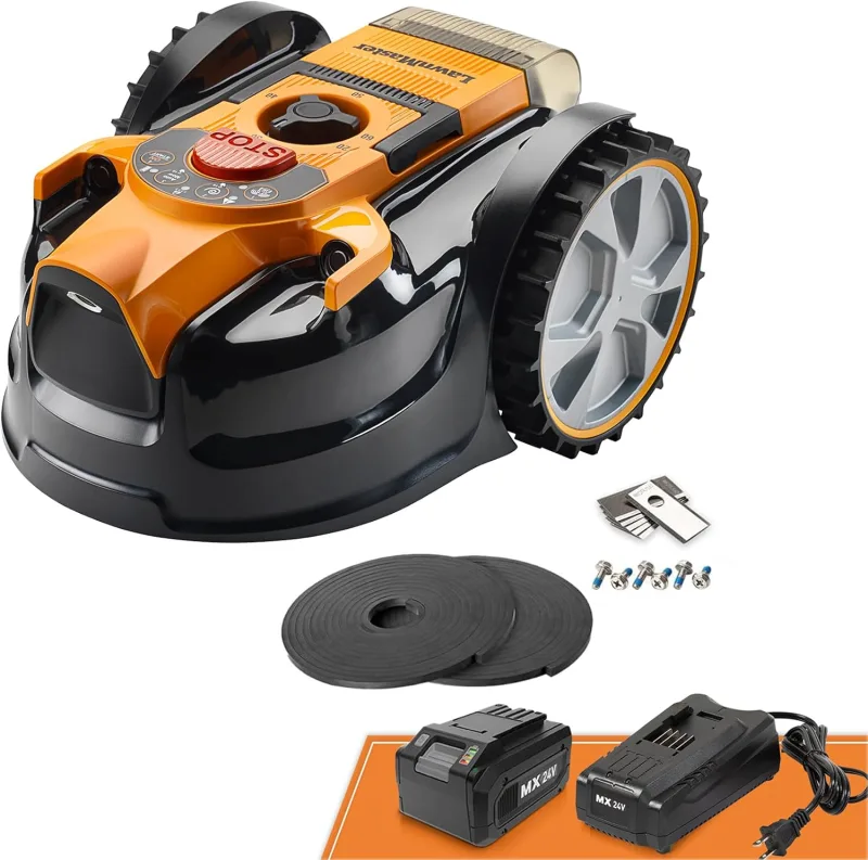 Lawnmaster OcuMow®16 Cordless Robotic Lawn Mower for Self-Propelled Lawns up to 200 m², Anti-Obstacle System, Unlimited Cable VBRM16 Plus