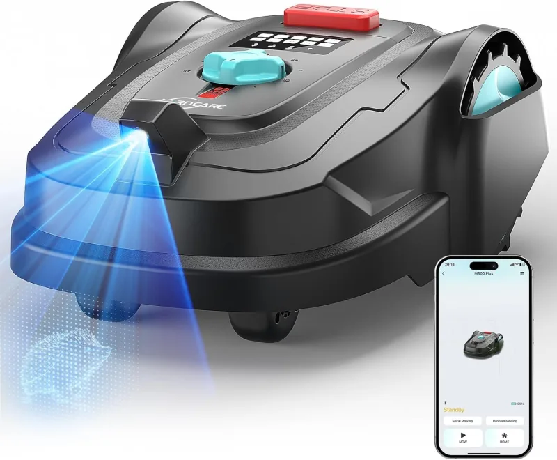 M800Plus Robot Cortacesped sin cable perimetral,máx. 800 m²,posicionamiento GPS + visión IA, trayectorias en U,robot cortacésped sin cable con App,carga automática,detección de 150 obstáculos