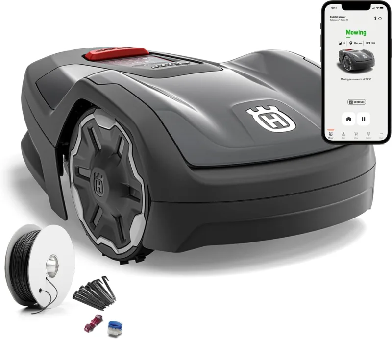 Husqvarna Automower Aspire R4 Robot Lawn Mower for 400 m² Battery Powered Lawn Mower, Robot Lawnmower, Control via Connect App (Includes Voice Control, WiFi, Bluetooth) with Kit