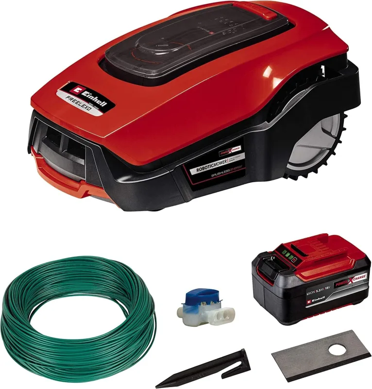Einhell Power X-Change 18V Robotic Lawn Mower with Charging Station for Lawns up to 1200 m², Multi-Zone Lawn Mowing, Bluetooth App Control, FREELEXO Robot Lawn Mower Kit