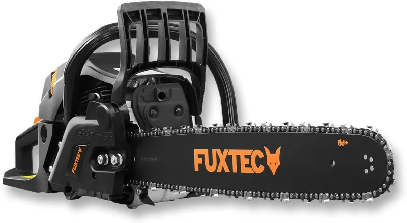 FUXTEC Motosierra Gasolina FX-KS262 de 2,85kw - con espada de 20'', longitud de corte 46 cm- 61,5cc - Easy-Start - incl. Protección de la espada y bolsa de transporte