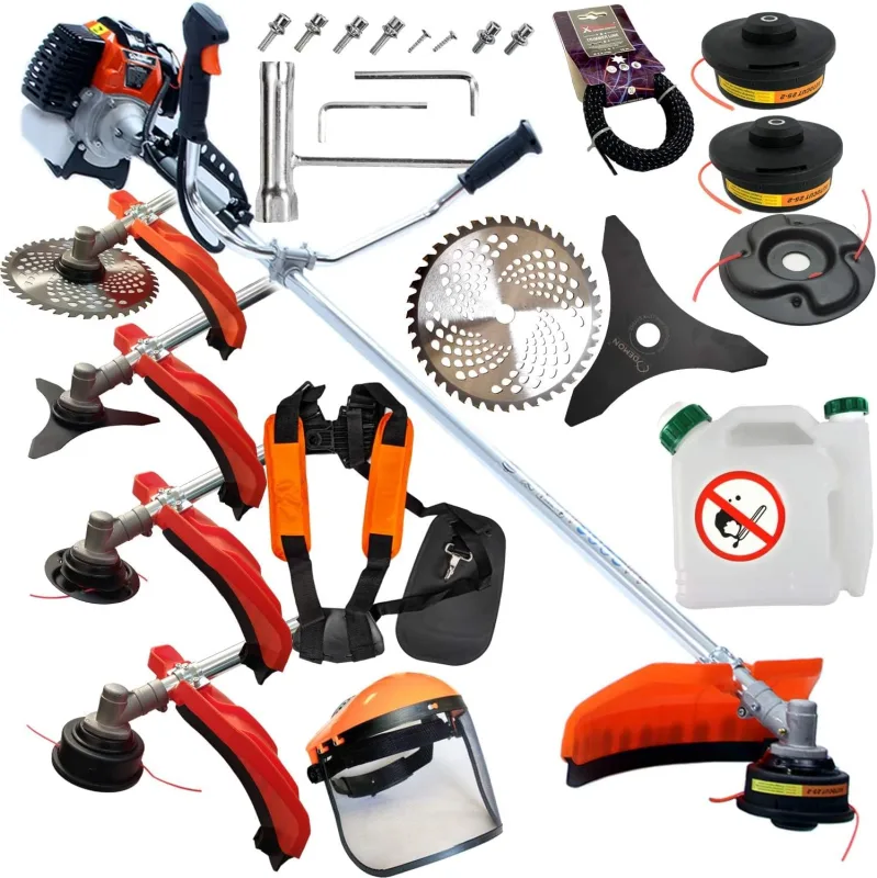 Lawn Mower | 2 Stroke Engine | 52cc | Air Cooling | Max Rotation Speed 9500 RPM | Handle Length 150cm