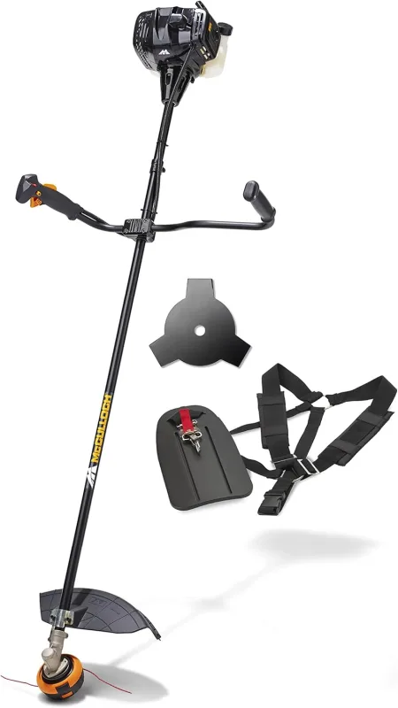 McCulloch 00096-70.574.01 B33 B Brush cutter with a working width of 52 cm, cutting head, soft start function, adjustable handle