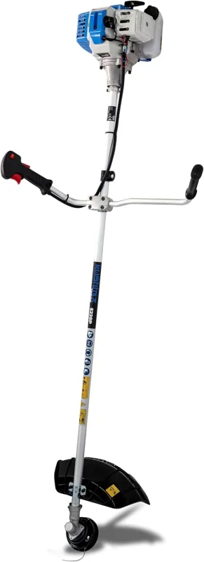 KUSHIMA 5228P-V23 Professional Petrol Brushcutter 51.7cc, 2-Stroke Engine, Cutting Ø430mm Head and Ø254mm Disc, Double Handle, Harness, Easy Starting, 6.6 kg