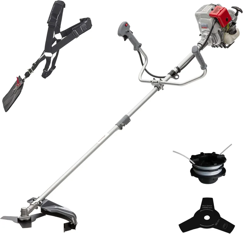 IKRA petrol brush cutter IBF 31-4 incl. coil, 3-prong disc and harness