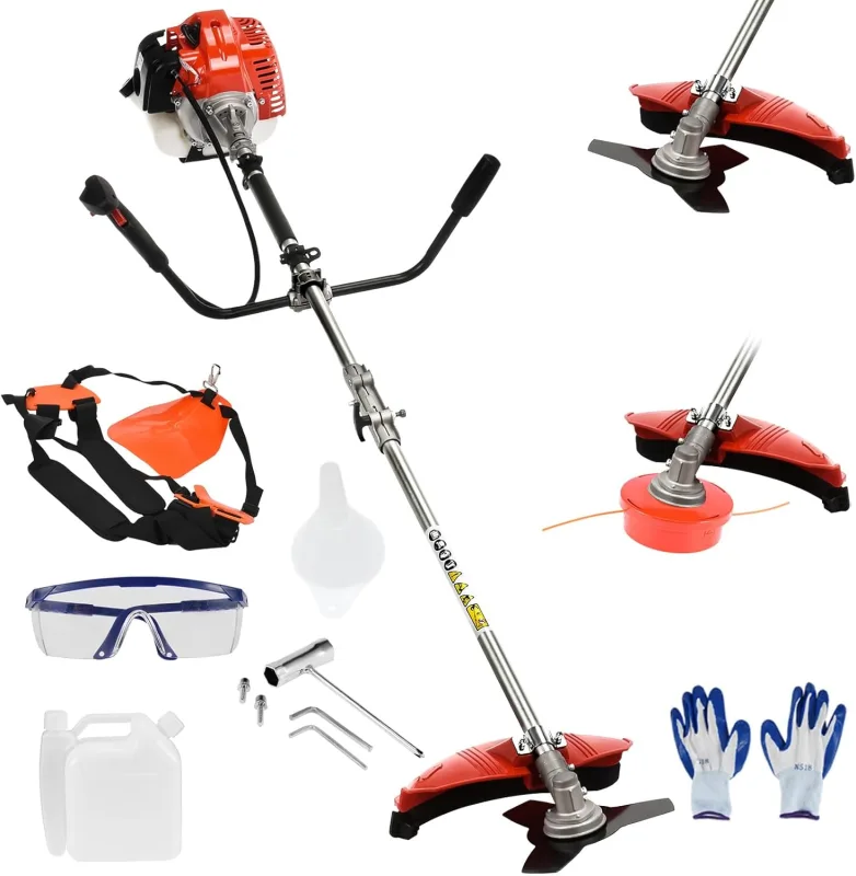 52cc 2 Stroke Petrol Brushcutter Garden Brush Cutter 2 in 1 Petrol Grass Trimmer