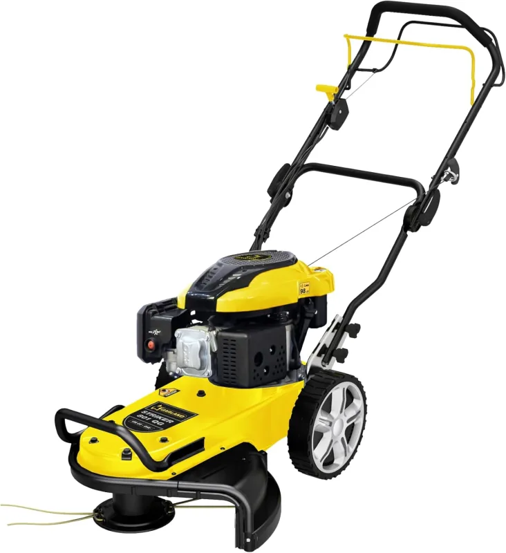 GARLAND Striker 801 QG-V25 – Petrol Brush Cutter with Wheels 196 CC, 3.5 kW, 22 Inches (560 mm) Cut, Adjustable Height, Folding Handle