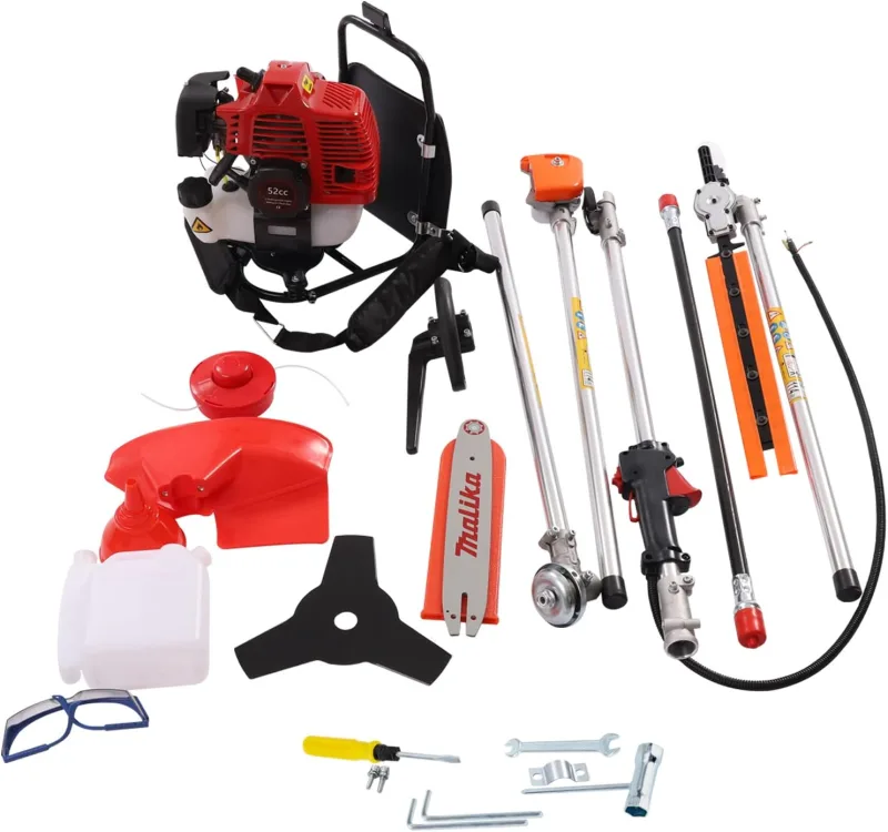 2 Stroke Petrol Brushcutter 4 in 1 52CC Multitool Lawn Mower Garden Tool Includes Extension Combo Device