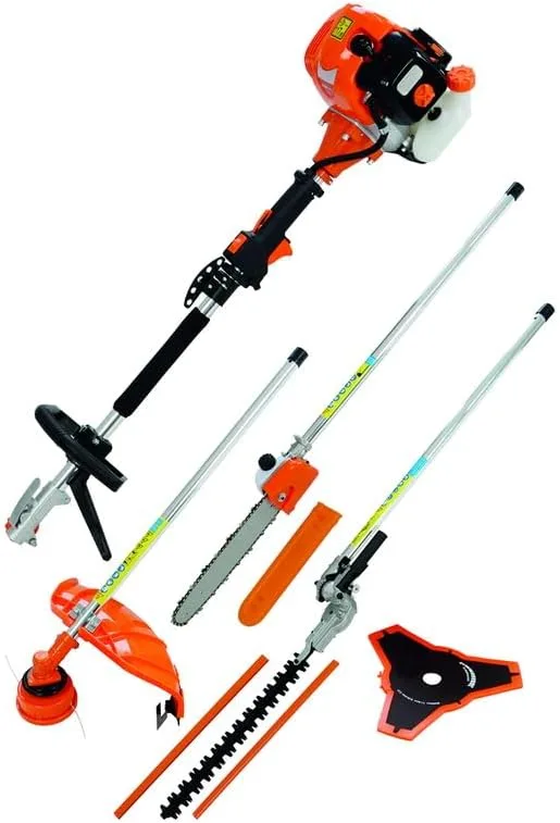 Daewoo DAMT430 Multifunctional Brushcutter – 2T 43cc Engine, 1.25 kW, Shaft 28 mm, Includes 4 Accessories: Hedge Trimmer, Chainsaw, Disc and Head Thread 700.151