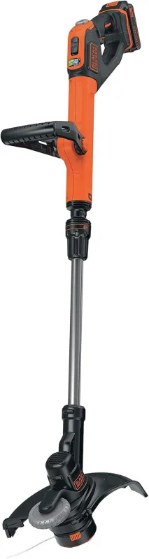 BLACK+DECKER Cortabordes PowerComm 18V, Ancho de Corte 28cm, Batería 2.0Ah, 2 Velocidades, Cabezal Giratorio 180°, Tubo Telescópico, 40min Autonomía, STC1820EPC-QW