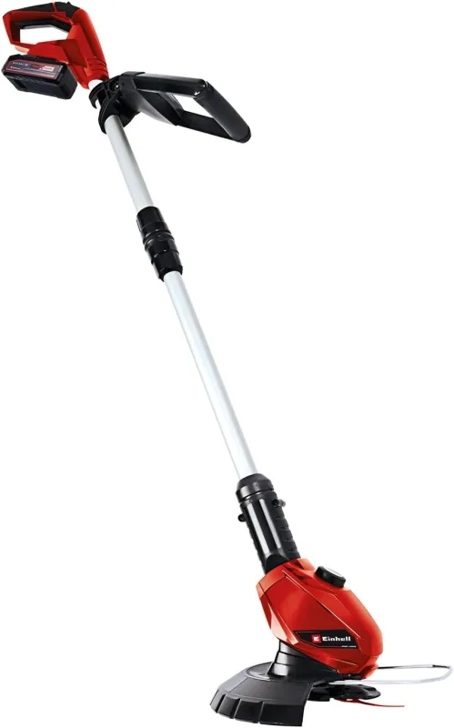 Einhell GE-CT 18 Li Battery Trimmer (1 x 2.5 Ah) Power X-Change (18 V, Rotary + Tilt Motor Head, Flowerguard, Incl. 20 Plastic Blades and 2.5Ah Battery + Charger)