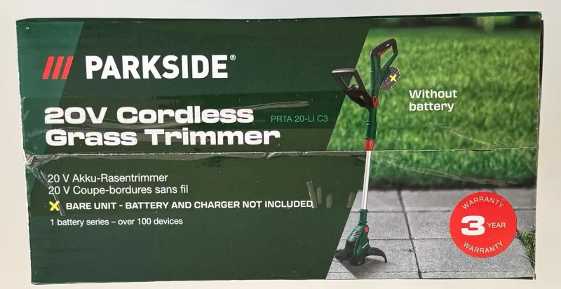 Parkside® PRTA 20-Li C3 – Brushcutter with 20 V Battery, Without Battery or Charger, Trimmer, Cutting Width: Approx. 24 cm