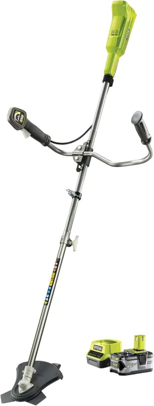 RYOBI - 18V brushcutter - Cable Ø 1 x 1.6 mm - Tri-Arc blade 3 teeth 20 cm - 1 lithium battery+ 18V 4.0 Ah and 1 x 2.0 A fast charger - RBC18X20B4F