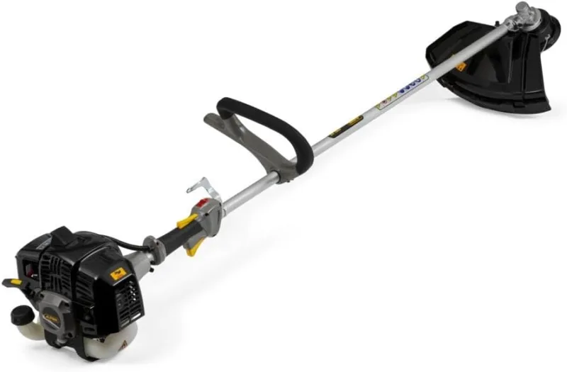 Alpina ABR 32 Petrol Brushcutter. Two-Stroke 32.6 CC Engine. 900 W. Cutting Width 43 cm. Double Nylon Line Head and 3 Tooth Blade. Strap Included