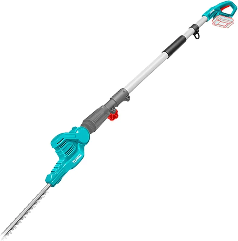 TOTAL Battery Height Hedge Trimmer, 20V Long Lasting Battery, Lightweight, Convenient to Use: Swivel Head and Extendable Bar, Precise Cutting, Large Range: 2.4,