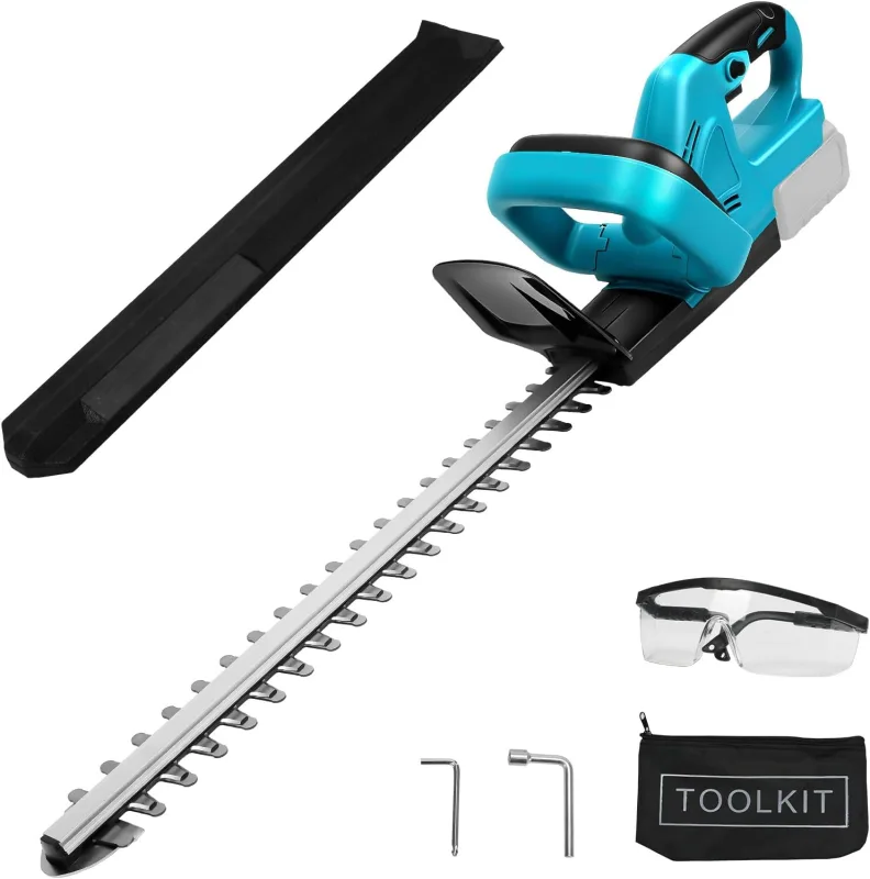Cortasetos inalámbrico compatible con baterías Makita de 18 V, longitud de corte de 48 cm, distancia entre dientes 15 mm, tijeras de arbustos de mano inalámbricas, cortasetos eléctricos
