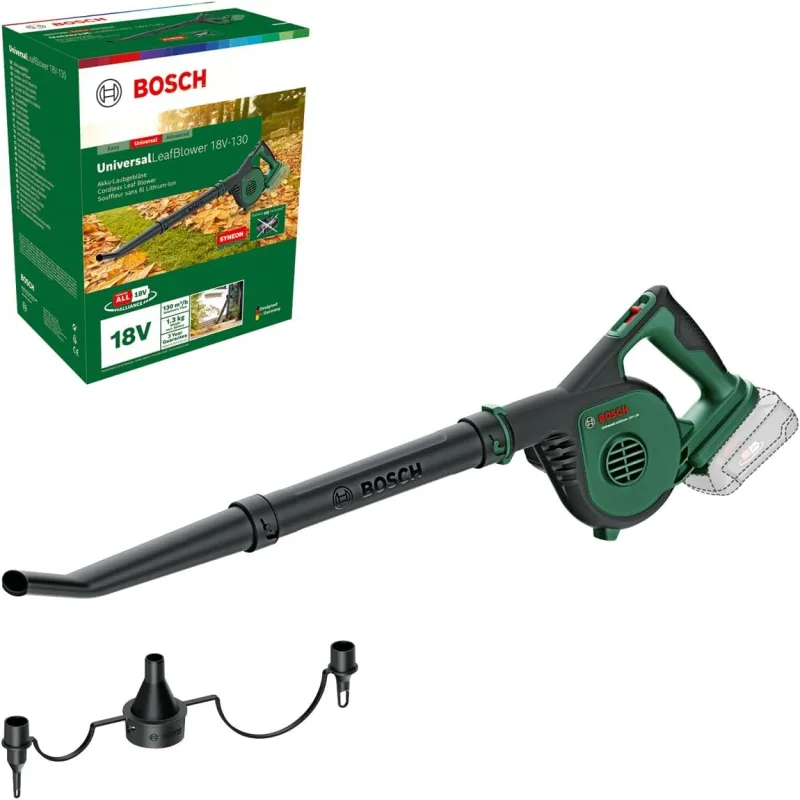 Bosch soplador de hojas a batería UniversalLeafBlower 18V-130 (para una limpieza rápida y sencilla de exteriores; sistema de 18 voltios; sin batería)
