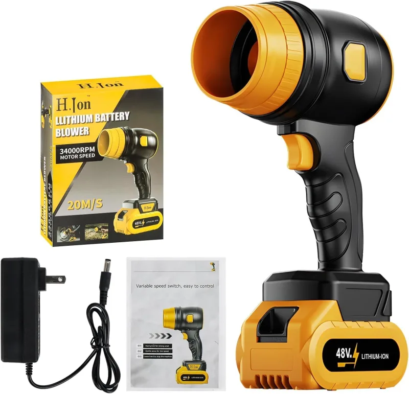 Soplador de Hojas, Soplador de Aire Potente con Bateria 34000 RPM Turbojet Sopladora Sin Escobillas Air Blower para Limpieza de Polvo de Automóvil, Eliminación de Nieve