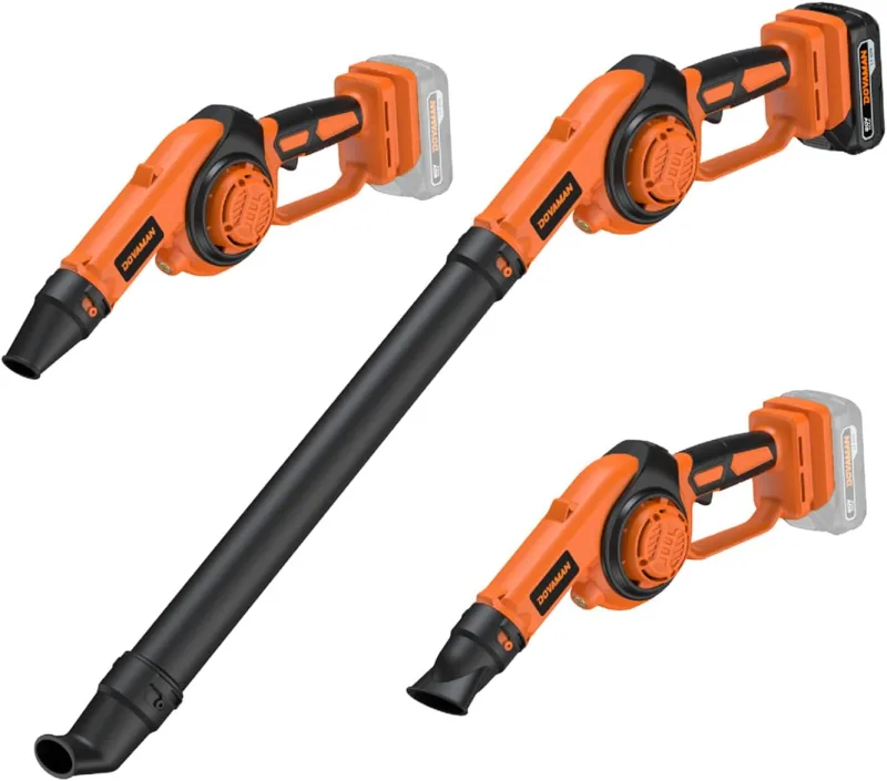 DOVAMAN 3-in-1 Leaf Blower with LE20 Battery, 180 mph Air Speed, 3 Speed, 800g Lightweight, 20V Battery with Fast Charger, LED Light, 3 Nozzles
