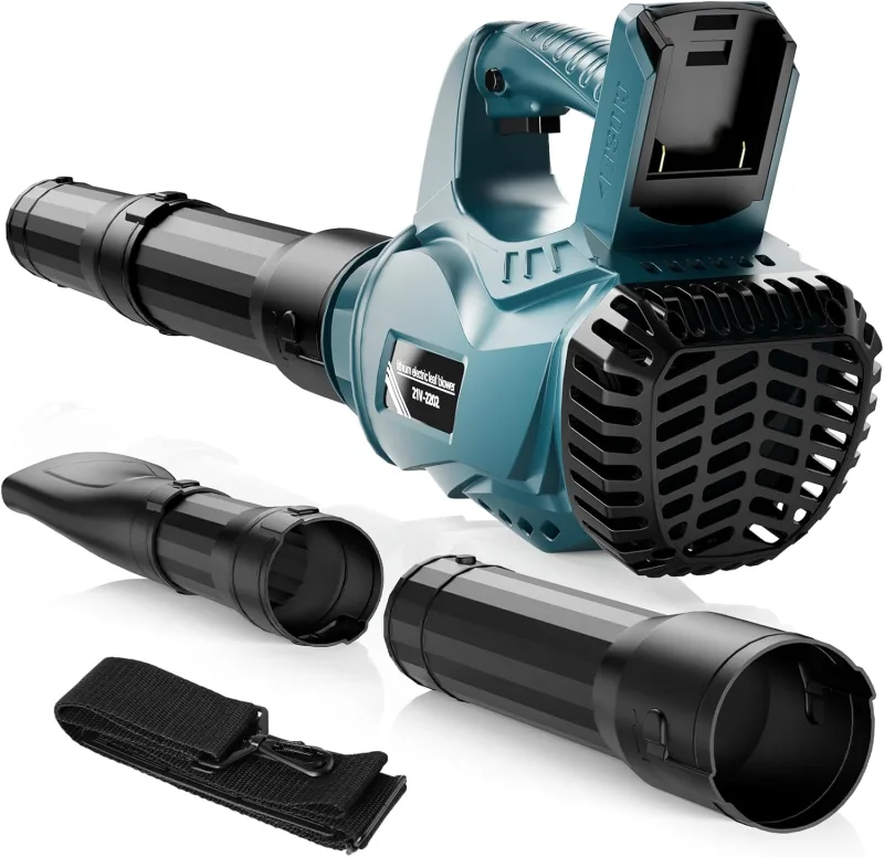 Battery Blower, Cordless Leaf Blower for Bosch 21 V, Brushless Motor, Maximum Speed 300 km/h, 3 Nozzle Sections, 6 Variable Speeds (No Battery)