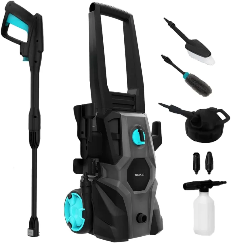 Cecotec HydroBoost 1600 Car&Garden High Pressure Washer, 1600 W, Home, Garden or Car, Max Flow Rate 468 l/h, 135 Bars Max Pressure, Aluminium Pump, Action Radius 14 m