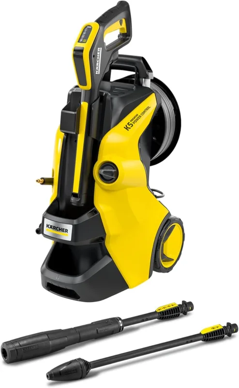 Kärcher K 5 Premium Power Control Flex Pressure Washer, Pressure 145 Bar, Flow Rate: 500 l/h, Performance: 40 m²/h, Weight: 13.9 kg, Flex Hose and High Pressure Gun, Turbo Nozzle, Lance