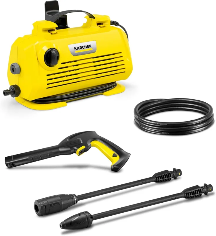 Kärcher K 2 Premium Horizontal Pressure Washer, Pressure: 110 Bar, Flow Rate: 360 l/h, Performance: 20 m²/h, Water Filter, 3.5 kg, Hose and High Pressure Gun, Turbo Nozzle, Vario Power Jet
