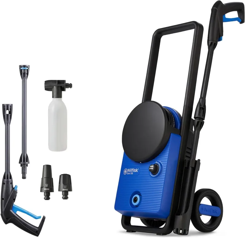 Nilfisk Core 130 Bars High Pressure Washer with PowerControl – Mini Cleaner for Garden, Patios and Cars (1500 W)