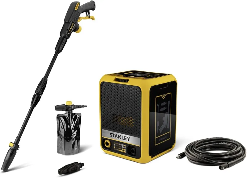 Stanley SXPW25CDSS Pressure Washer, Compact, High Pressure, Car and Household Exteriors, Double Speed, Max Pressure 180 Bar, Maximum Flow Rate 500 l/h, Consumption 2500 W