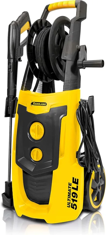 GARLAND Ultimate 519LE-V20 Electric Pressure Washer - 2500 Watt Brushless Motor, 195 Bar and 468 L/H. Self-vacuuming, with Adjustable Rotary Steel Lance, Brush and 8 m Reinforced Hose