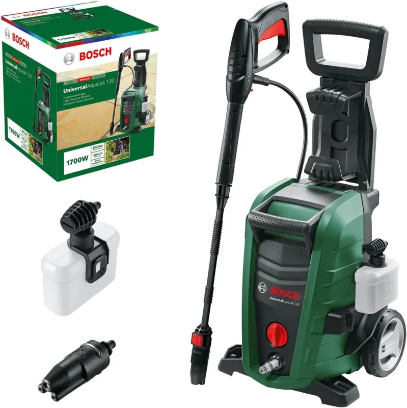 Bosch Home and Garden High Pressure Washer, 1700 W, High Pressure Cleaner, 130 Bars
